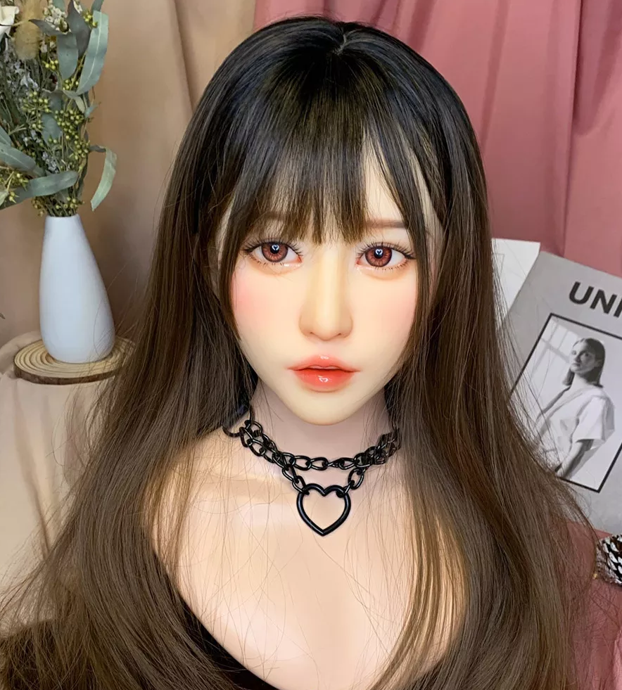 Best real gril sex doll head top makeup tpe sex doll head Angel