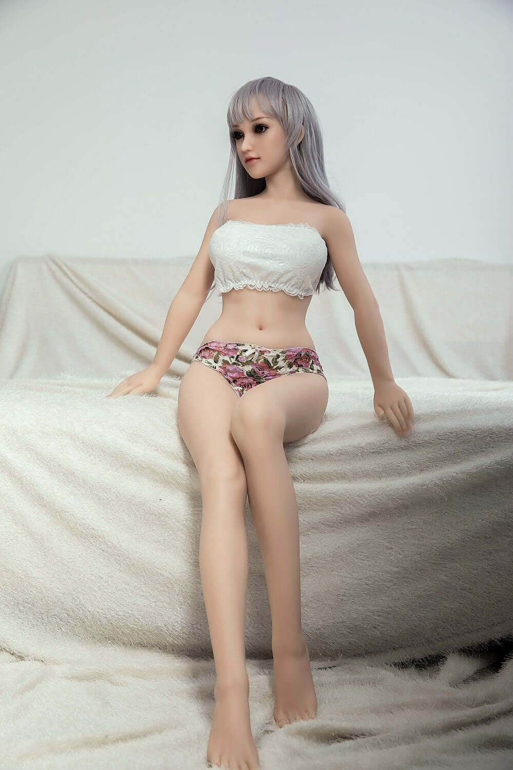 SanHui Anime 145cm Silicone Big Breasts Sliver Hair Sex Doll